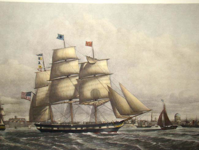 "First-Class Packet Ship YORKSHIRE of New York" published by James Connel & Sons, circa 1845
